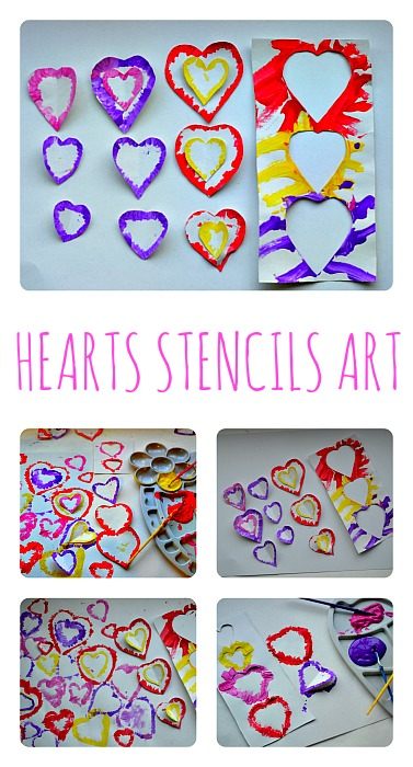 Valentine Art : Heart Stencils – Fun Littles