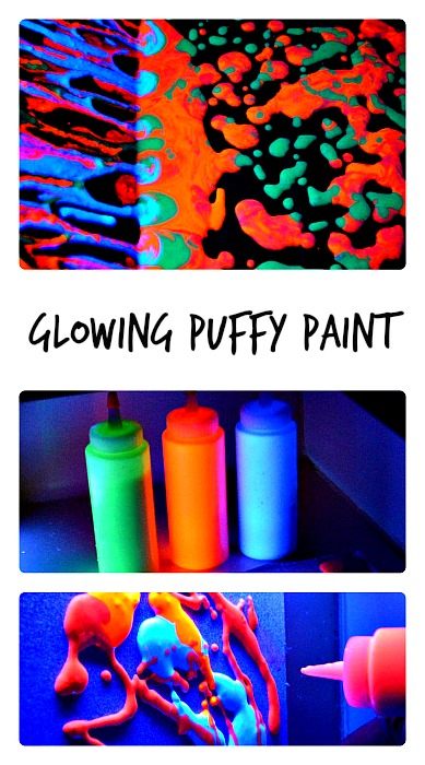 Homemade Paint Recipes : Glowing Puffy Paint – Fun Littles