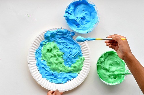 Planet Shaving Foam Painting