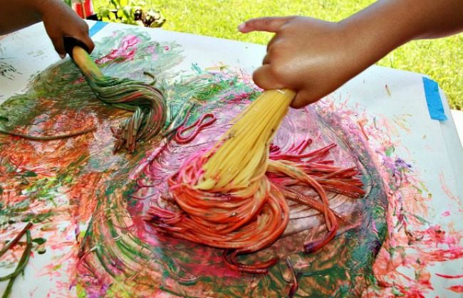 spaghetti broom painting n
