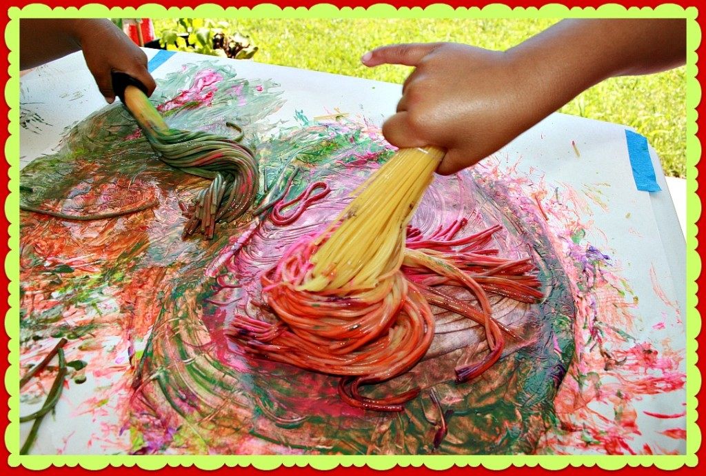 spaghetti broom painting