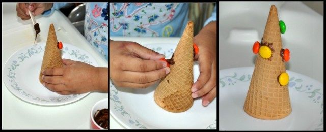 christmas crafts with sugar cones