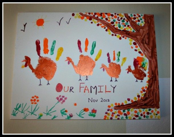 Thanksgiving Art Activities Handprint Family Portrait Fun Littles