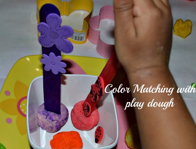 color garden with play dough in a spring craft activit