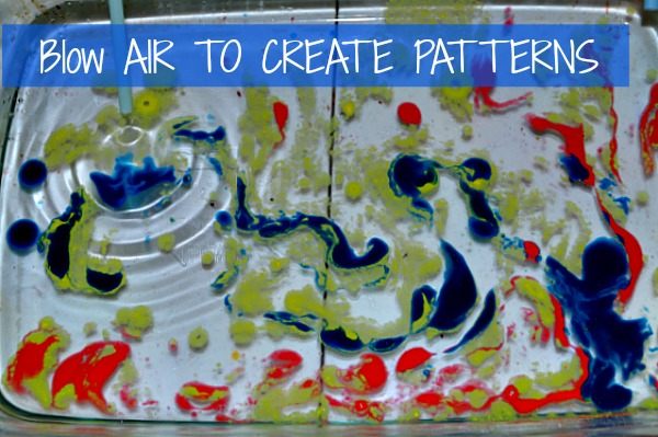 creating pattersn through air - art projects for preschool