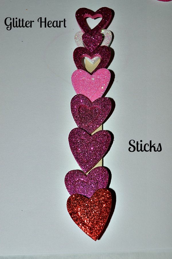 glitter wand with heart stickers