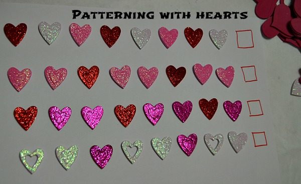 preschooler learning activities patterns with hearts