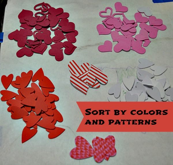 sort foam hearts stickers learning for toddlers