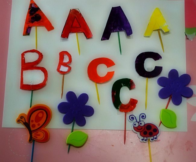spring craft with learning letters