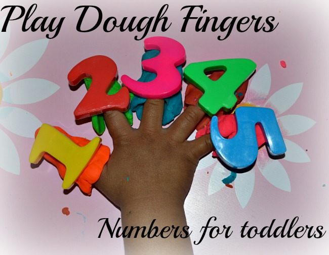 toddlers math activity with play dough and numbers