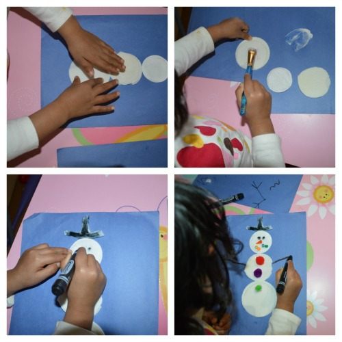 winter craft with snowman