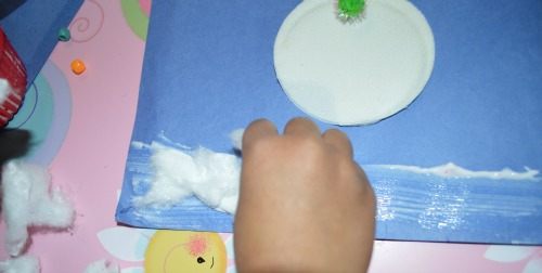 winter crafts with cotton rounds