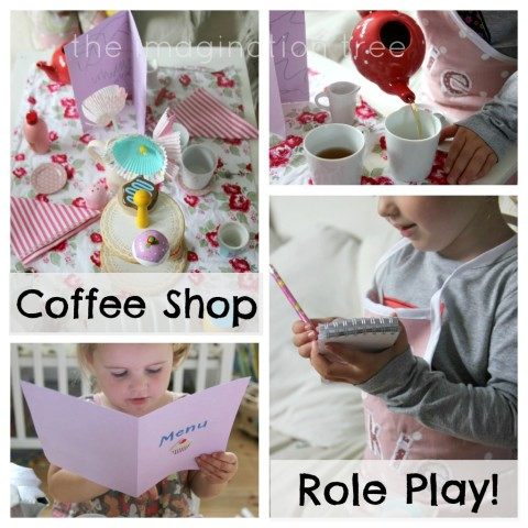 Cafe role play collage text