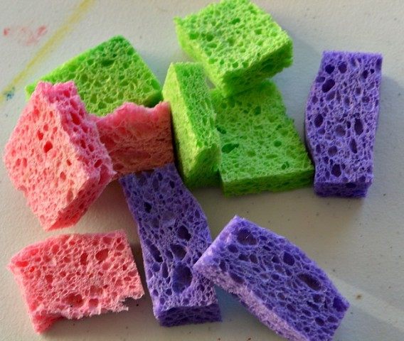 cutup kitchen sponges