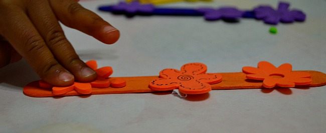 fine motor with stickers in spring craft