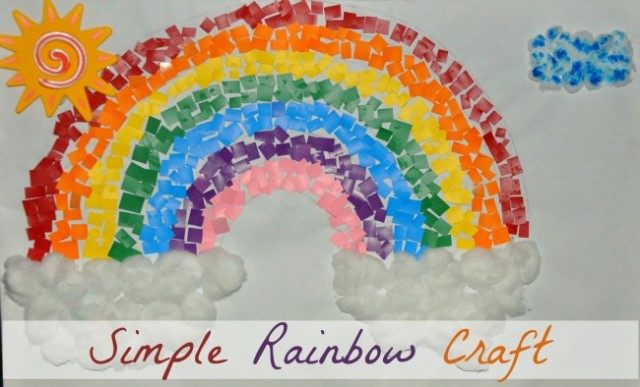 Rainbow Crafts for Kids : Paint Chips Rainbow Craft – Fun Littles