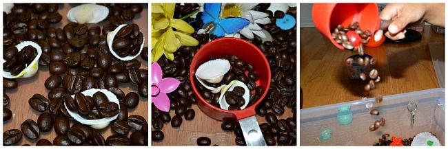 sensory activities for kids using coffee beans