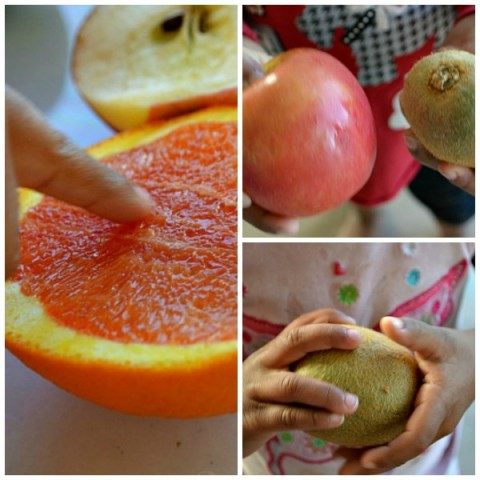 sensory play with fruits