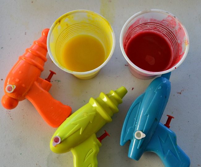 materials for squirt gun painting