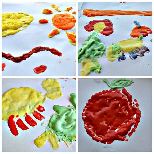 art activities with olored puffy paint