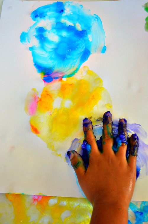 hand prints with paint