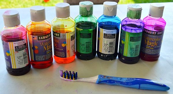 materials for the tooth brush paint project