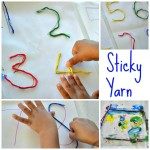 sticky yarn fine motor activity