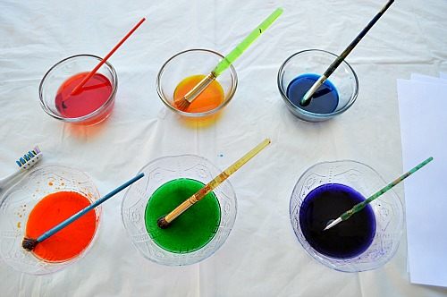 water colors with salt