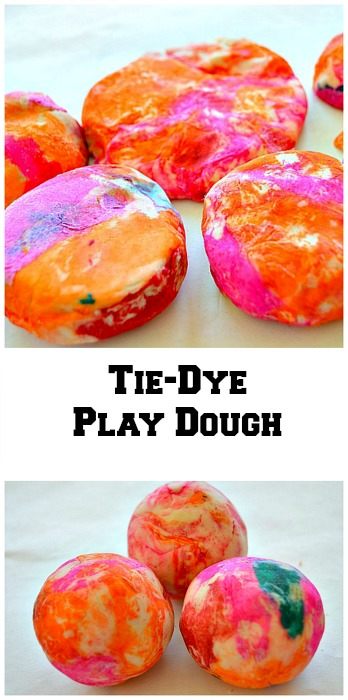 tie dye play dough play recipe