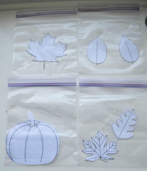 ziploc with outlinesfor fall