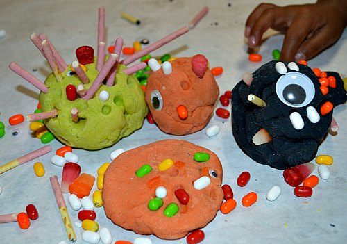 all halloween play dough monsters