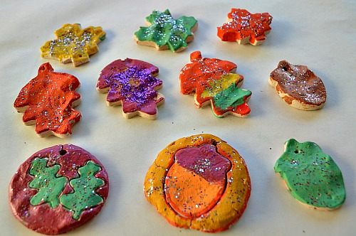 fall leaves made from clay