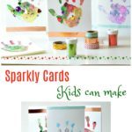 sparkly handprints Holiday cards kids can make