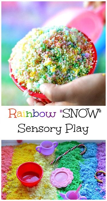 Rainbow Snow Sensory Play
