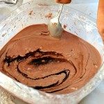 mixing chocolate for Valentines day pretend play