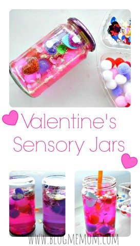 Kid Made Valentine's Sensory Jars from Blog Me Mom