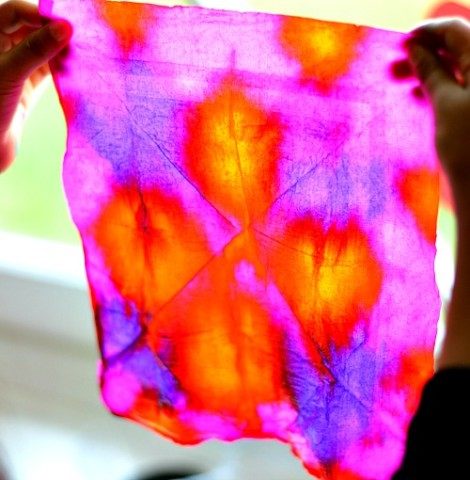 fold dip dye art project for kids