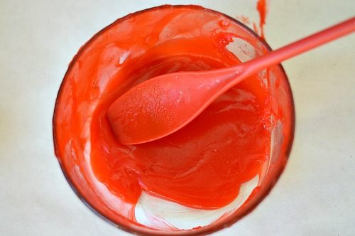 mix the ingredients for slime