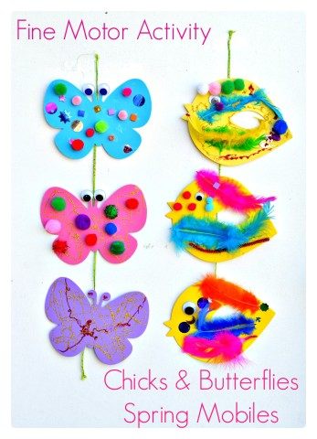Spring Themed mobiles - fine motor activity