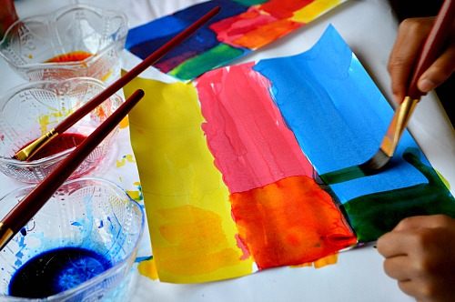 kids art projects color mixing