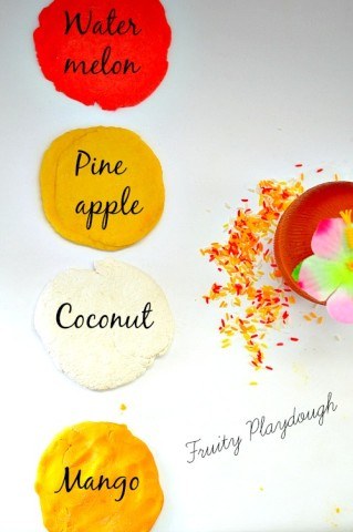 Summer Fruits scented recipe for soft playdough