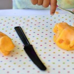 cutting with playdough