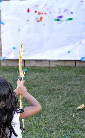 art with kids using archery