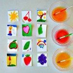 Art Activities for kids making homemade stickers with their own art