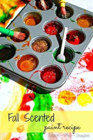 Homemade Paint {Fall Sticky Paints} (1)