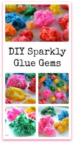 Make glue gems with this simple recipe. Great for learning and sensory play time