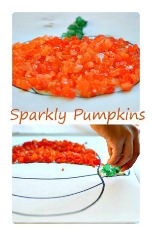 Pumpkin ArtCraft with lots of shine and shimmer. Good for preschoolers