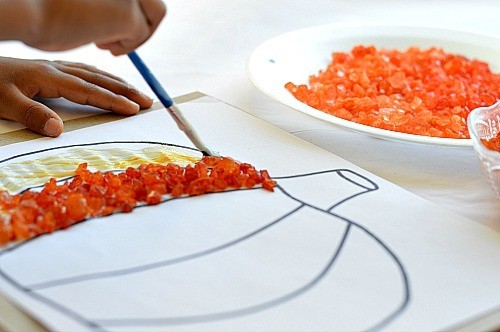 glue pumpkin craft for kids