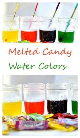 Yummy smelling homemade liquid watercolors with JUST melted candy_ Easy recipe included