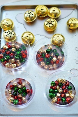 Christmas Sensory Activities with bells and water